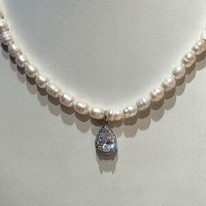 Freshwater Pearl Pear Shape Pendant Necklace